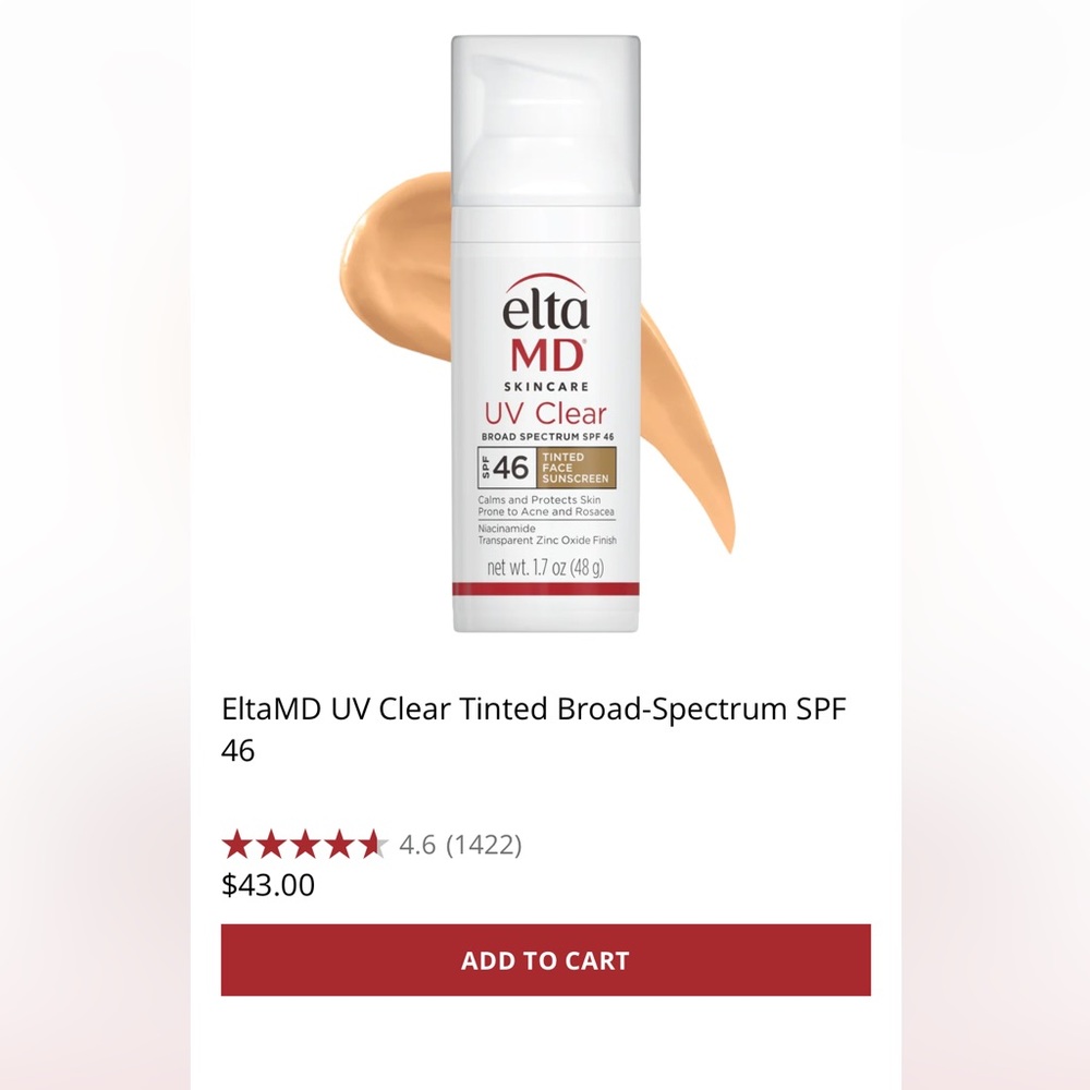 Tinted EltaMD UV Clear Broad Spectrum SPF 46